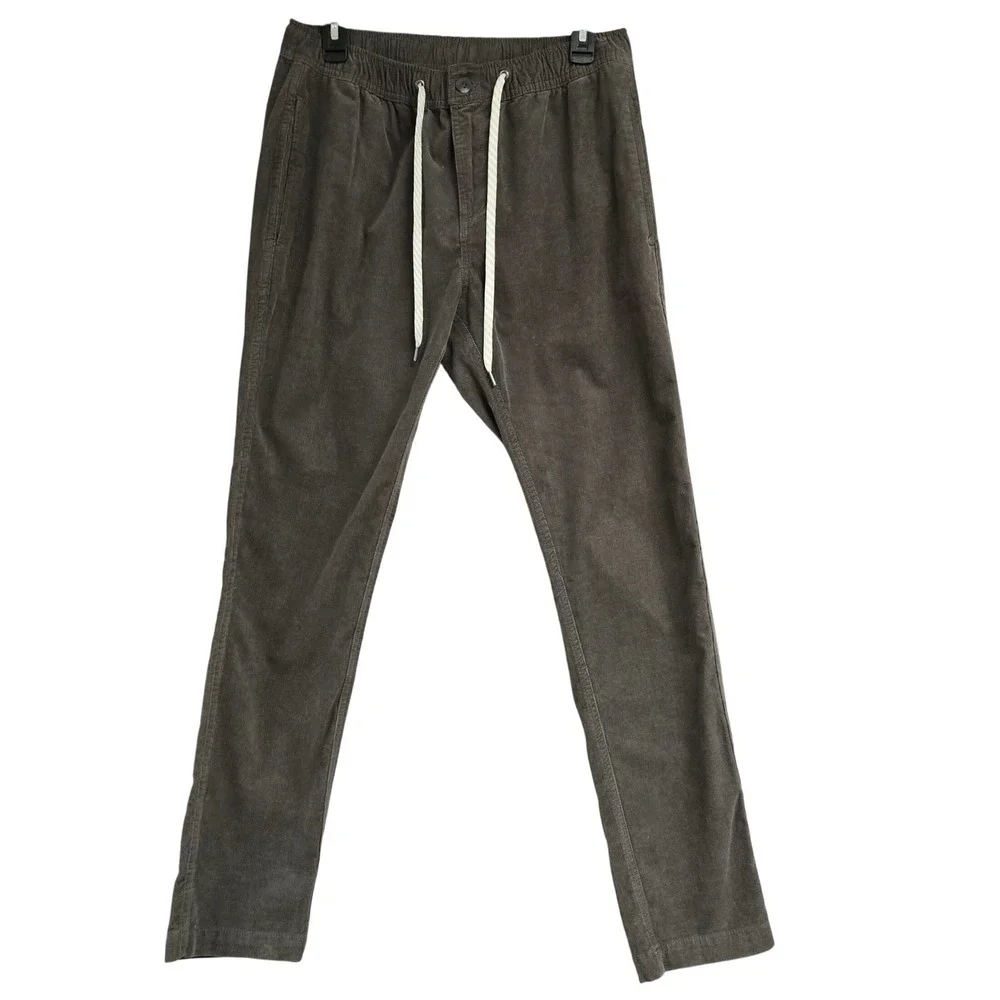 Vuori Optimist Corduroy Pants Stretch Slim Straight Brown Gray Men's Size M
